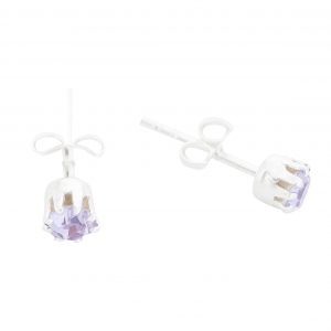 Lavender Gemstone .925 Sterling Silver Stud Earrings
