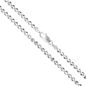 Flat Bead Link .925 Sterling Silver Necklace