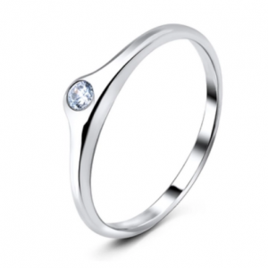 Simple CZ .925 Sterling Silver Ring