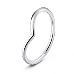 .925 Sterling Silver Romantic Curved Ring