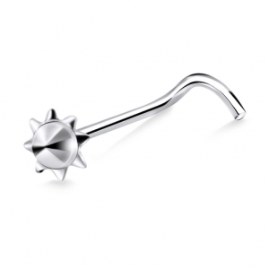 .925 Sterling Silver Fan Top Curved Nose Stud