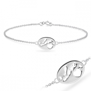 Delicate LOVE Heart Bracelet .925 Sterling Silver