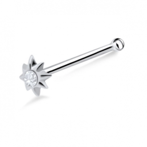 .925 Sterling Silver Floral Nose Bone Stud
