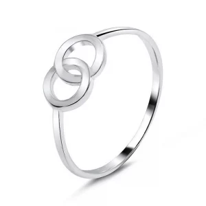 .925 Sterling Silver Intertwined Circle Ring