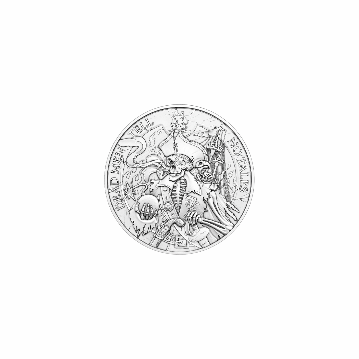 純銀　1トロイオンス　DeadMen Tell No Tales（死人に口なし） Dead Men Tell No Tales Design .999 Fine Silver Round (31.1 Grams
