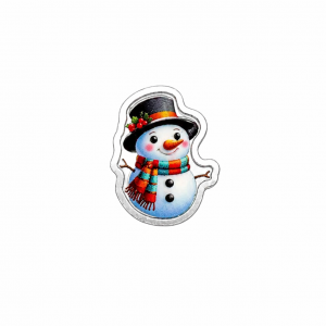Christmas: Snowman .999 Fine Silver Bar (1 Gram) Full Color