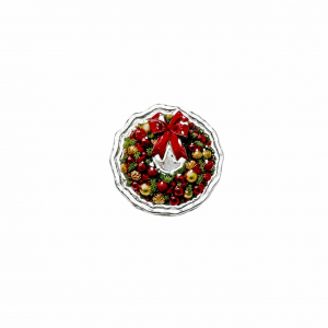 Christmas: Wreath .999 Fine Silver Round (1 Gram) Full Color