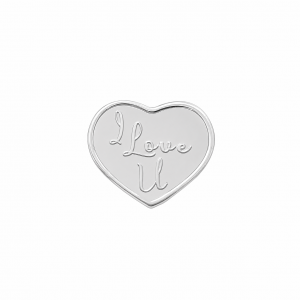 Heart shaped I Love U .999 Fine Silver Bar (1 Gram)