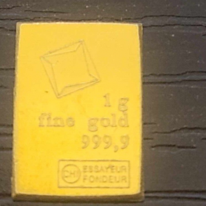 Assayed 999.9 Pure Fine Gold Bar  Valcambi Suisse Swiss (1 Gram) (Secondary Market)