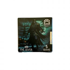 Pirate Series: Standing Pirate .999 Silver (5 Grams) Color and 24K Gold-Plated Surpirse