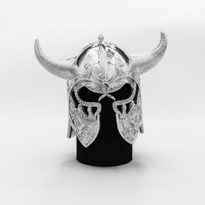 .999 Silver Viking Helmet (3D) (44-52 Grams)