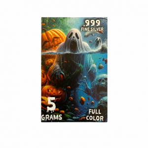 FULL COLOR Aqua Spirit .999 Silver  (5 Grams) (Halloween Series)