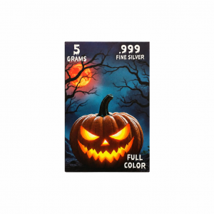FULL COLOR Jack’o Lantern .999 Silver (5 Grams) (Halloween Series)