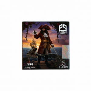 Peter Pan Series : Captain Hook .999 Fine Silver (5 Grams) Color and 24K Gold-Plated Surprise