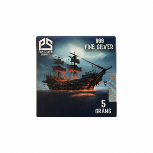 Pirate Series: Pirate Ship .999 Silver (5 Grams) Color and 24k Gold-Plated Surprise