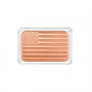 1 Troy Ounce oz .999 Copper American Flag Bar Capsules included