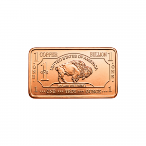 1 Troy Ounce oz .999 Copper Buffalo Bar