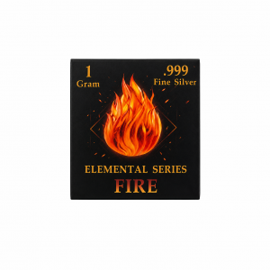 Elemental Series : Fire .999 Fine Silver ( 1 Gram) Color and 24K Gold-Plated Surprise
