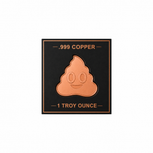 .999 Copper Poop Emoji (31.1 Grams) Packaged