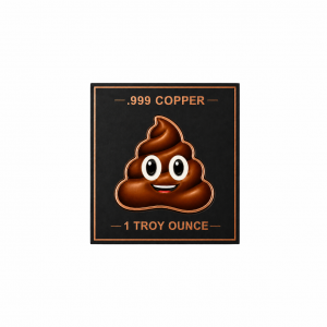 .999 Copper Poop Emoji (31.1 Grams) Color Packaged