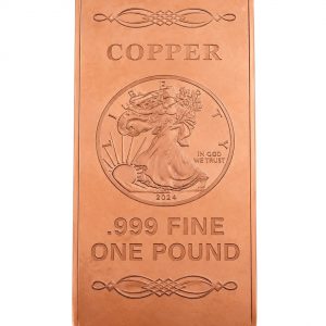 .999 Copper Walking Liberty (454 Grams) One Pound Bar