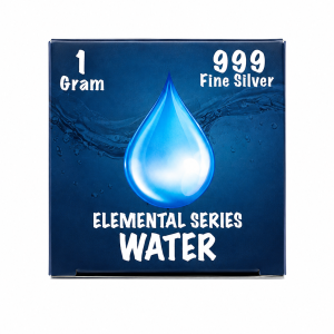 Elemental Series : Water .999 Fine Silver ( 1 Gram) Color and 24K Gold-Plated Surprise