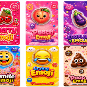 .999 Copper Emoji Series ( 10 Grams) Complete 6-Piece Set Packaged