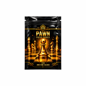 Chess Series: Pawn .999 Fine Silver ( 1 gram) Color and 24K Gold-Plated Surprise